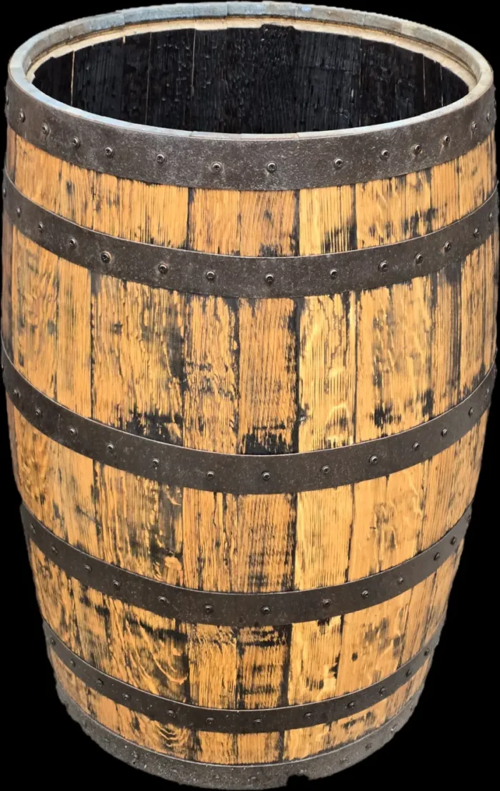 200 litrowa beczka dębowa po whiskey na DESZCZOWKE - OTWARTA - szlifowana i olejowana - obrazek 5