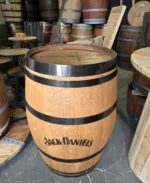 225 litrowa odrestaurowana beczka dębowa po winie - olejowana z napisami Jack Daniels