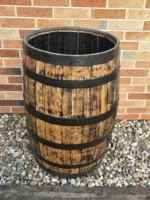 200 litrowa beczka dębowa po whiskey na DESZCZOWKE - OTWARTA - szlifowana i olejowana