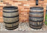 200 litrowa beczka dębowa po whiskey na DESZCZOWKE - OTWARTA - szczotkowana z czarnymi obręczami - obrazek 4