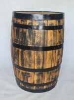 200 litrowa odrestaurowana beczka dębowa po whiskey - szlifowana, olejowana, czarne obręcze - obrazek 4