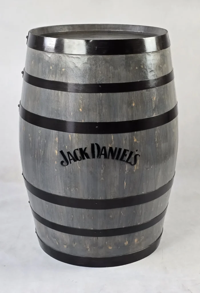 225 litrowa odrestaurowana beczka dębowa po winie - szara z napisami Jack Daniels - obrazek 4