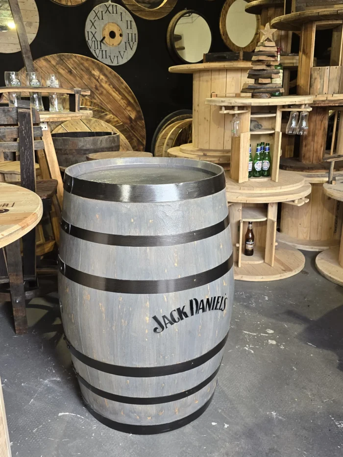 225 litrowa odrestaurowana beczka dębowa po winie - szara z napisami Jack Daniels - obrazek 7