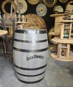 225 litrowa odrestaurowana beczka dębowa po winie - szara z napisami Jack Daniels - obrazek 3
