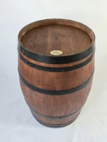 225 litrowa odrestaurowana beczka dębowa po winie - kolor teak, czarne obrecze - obrazek 5