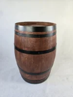 225 litrowa odrestaurowana beczka dębowa po winie - kolor teak, czarne obrecze - obrazek 4