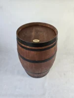 225 litrowa odrestaurowana beczka dębowa po winie - kolor teak, czarne obrecze - obrazek 3