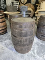 Barek na alkohol z dębowej BECZKI - postarzana, szczotkowana z półką - obrazek 6