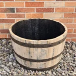 Donica ogrodowa tarasowa drewniana dębowa z beczki po whiskey - szlifowana