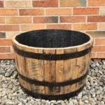 Donica ogrodowa tarasowa drewniana dębowa z beczki po whiskey - szlifowana i olejowana