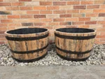 Donica ogrodowa tarasowa drewniana dębowa z beczki po whiskey - szlifowana i olejowana - obrazek 4