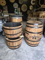 Donica ogrodowa tarasowa drewniana dębowa z beczki po whiskey - szlifowana i olejowana - obrazek 2