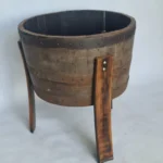 Donica ogrodowa tarasowa drewniana dębowa z beczki po whiskey z nogami