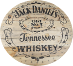 Blat ze szpuli po kablach odrestaurowany w stylu loftowym fi. 90 - Jack Daniels Tennessee WHISKEY