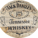 Blat ze szpuli po kablach odrestaurowany w stylu loftowym fi. 90 - Jack Daniels Tennessee WHISKEY