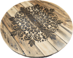 Blat ze szpuli po kablach drewniany okrągły stolik kawowy fi. 73 cm - obrazek 2