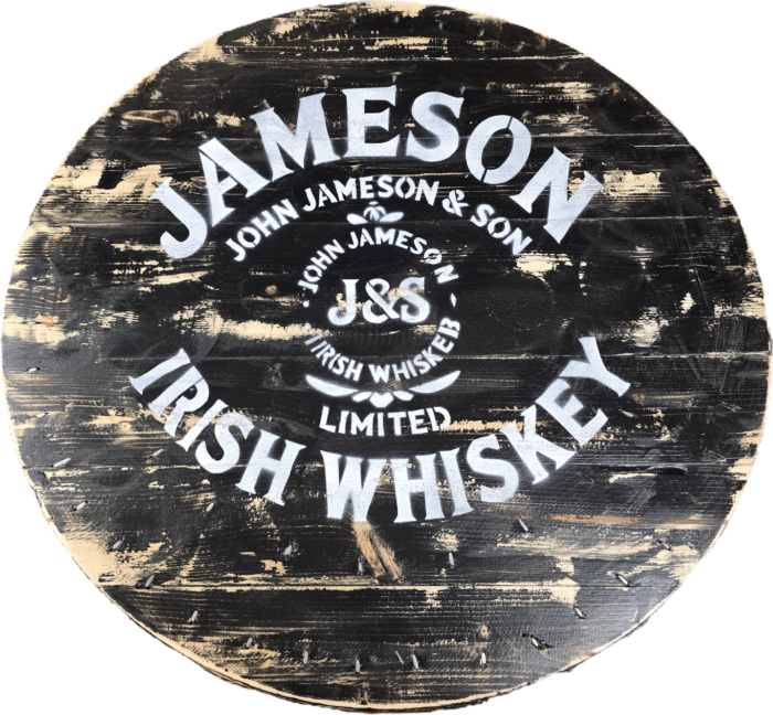 Blat drewniany ze szpuli w stylu loftowym na okrągły stolik kawowy fi. 70 - Jameson - obrazek 3