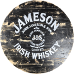 Blat drewniany ze szpuli w stylu loftowym na okrągły stolik kawowy fi. 70 - Jameson
