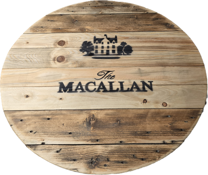 Blat ze szpuli po kablach drewniany okrągły stolik kawowy fi. 73 cm - Macallan - obrazek 3