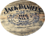 Blat drewniany ze szpuli na stolik kawowy fi. 80 - Jack Daniels old NO. 7 - obrazek 2