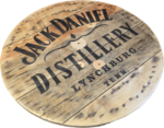 Blat ze szpuli po kablach na gotowo okrągły w stylu loftowym fi. 80 - Jack Daniel Distillery Lynchburg - obrazek 2