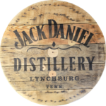 Blat ze szpuli po kablach na gotowo okrągły w stylu loftowym fi. 80 - Jack Daniel Distillery Lynchburg