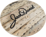 Blat drewniany ze szpuli na loftowy stolik kawowy fi. 60 - Jack Daniels - obrazek 2
