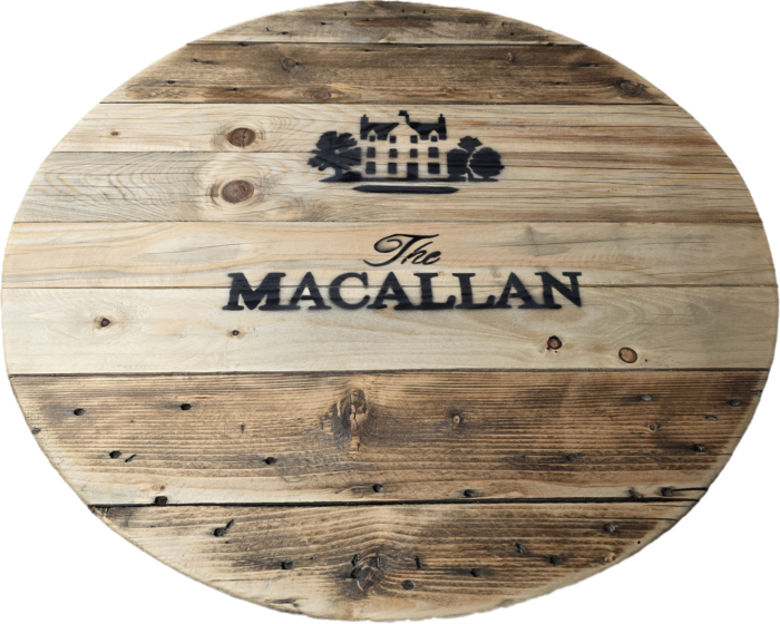 Blat ze szpuli po kablach drewniany okrągły stolik kawowy fi. 73 cm - Macallan - obrazek 4