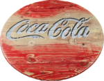 Blat ze szpuli po kablach na gotowo okrągły w stylu loftowym fi. 80 - Coca Cola - obrazek 2