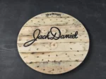 Blat drewniany ze szpuli na loftowy stolik kawowy fi. 60 - Jack Daniels - obrazek 7