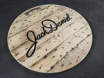 Blat drewniany ze szpuli na loftowy stolik kawowy fi. 60 - Jack Daniels - obrazek 6
