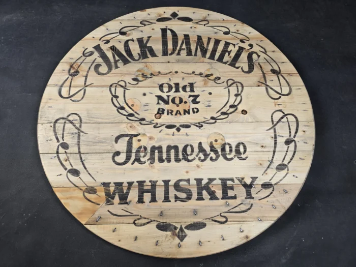 Blat ze szpuli po kablach odrestaurowany w stylu loftowym fi. 90 - Jack Daniels Tennessee WHISKEY - obrazek 6