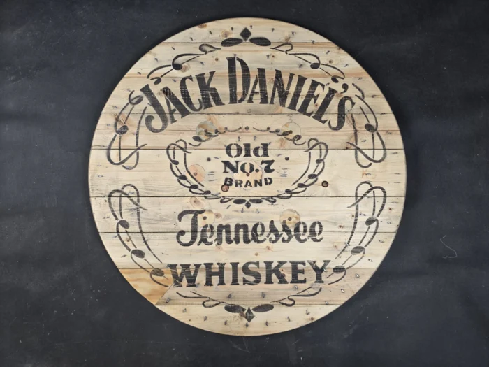 Blat ze szpuli po kablach odrestaurowany w stylu loftowym fi. 90 - Jack Daniels Tennessee WHISKEY - obrazek 5