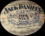 Blat drewniany ze szpuli na stolik kawowy fi. 80 - Jack Daniels old NO. 7 - obrazek 5