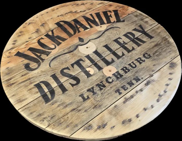 Blat ze szpuli po kablach na gotowo okrągły w stylu loftowym fi. 80 - Jack Daniel Distillery Lynchburg - obrazek 7