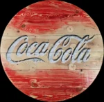 Blat ze szpuli po kablach na gotowo okrągły w stylu loftowym fi. 80 - Coca Cola - obrazek 5