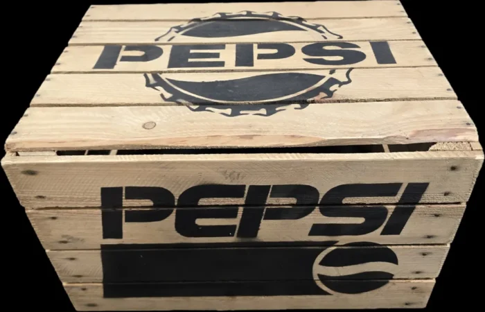Skrzynka drewniana po owocach jedynka 50x40x30 stolik do leżaków - Pepsi - obrazek 2