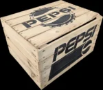 Skrzynka drewniana po owocach jedynka 50x40x30 stolik do leżaków - Pepsi