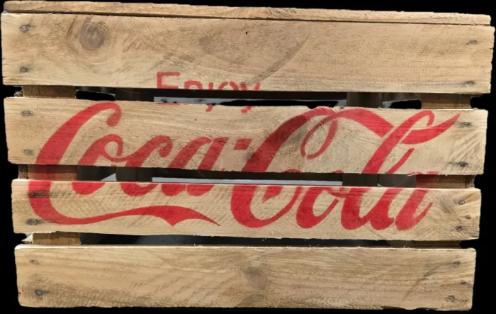Skrzynka drewniana po owocach jedynka 50x40x30 stolik do leżaków - Coca Cola - obrazek 4