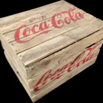 Skrzynka drewniana po owocach jedynka 50x40x30 stolik do leżaków - Coca Cola