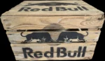 Skrzynka drewniana po owocach jedynka 50x40x30 stolik do leżaków - Red Bull - obrazek 4