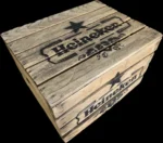 Skrzynka drewniana po owocach jedynka 50x40x30 stolik do leżaków - Heineken