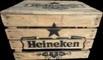 Skrzynka drewniana po owocach jedynka 50x40x30 stolik do leżaków - Heineken - obrazek 2