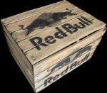 Skrzynka drewniana po owocach jedynka 50x40x30 stolik do leżaków - Red Bull