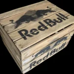 Skrzynka drewniana po owocach jedynka 50x40x30 stolik do leżaków - Red Bull