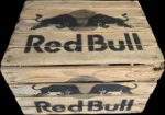 Skrzynka drewniana po owocach jedynka 50x40x30 stolik do leżaków - Red Bull - obrazek 2